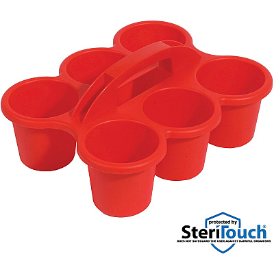 deflecto Antimicrobial Kids 6 Cup Caddy (DEF39509RED)