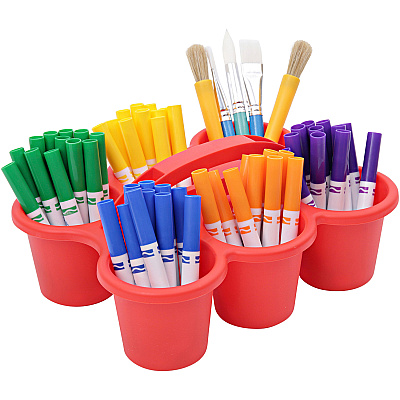 deflecto Antimicrobial Kids 6 Cup Caddy (DEF39509RED)