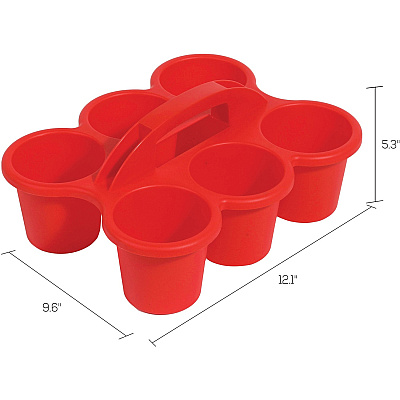 deflecto Antimicrobial Kids 6 Cup Caddy (DEF39509RED)
