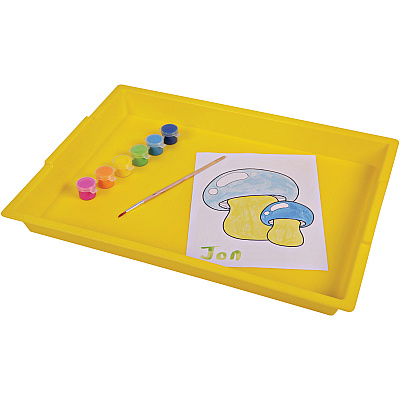 deflecto Antimicrobial Finger Paint Tray (DEF39507YEL)
