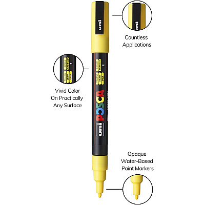 Uni Posca PC-3M Paint Markers (UBCPC3M16C)