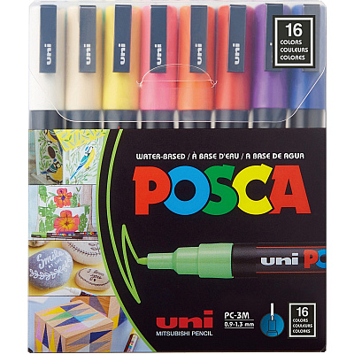 Uni Posca PC-3M Paint Markers (UBCPC3M16C)