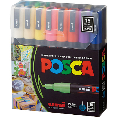 Uni Posca PC-3M Paint Markers (UBCPC3M16C)