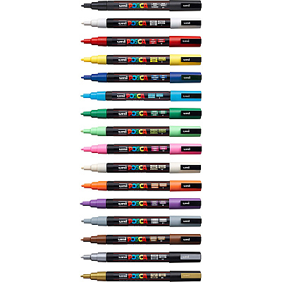 Uni Posca PC-3M Paint Markers (UBCPC3M16C)