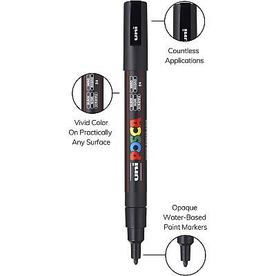 Uni Posca PC-3M Paint Markers (UBCPC3MBLACK)