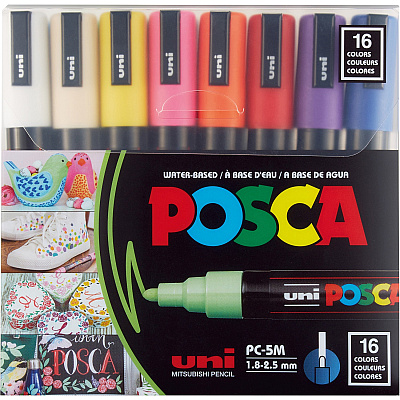 Uni Posca PC-5M Paint Markers (UBCPC5M16C)