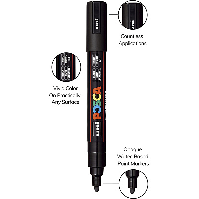 Uni Posca PC-5M Paint Markers (UBCPC5MBLACK)