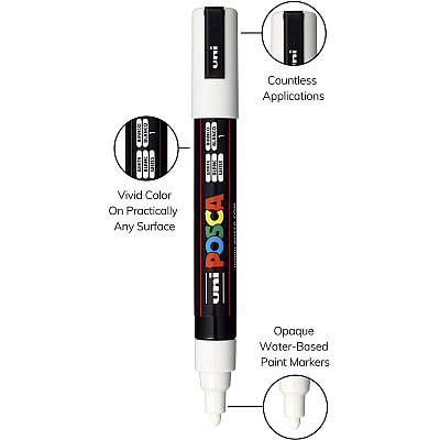 Uni Posca PC-5M Paint Markers (UBCPC5MWHITE)