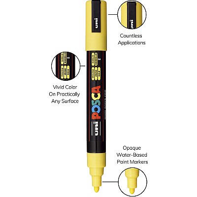 Uni Posca PC-5M Paint Markers (UBCPC5MYELLOW)