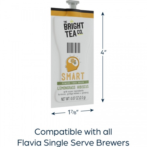 FLAVIA The Bright Tea Co. Smart Lemongrass/Hibiscus Herbal Tea Freshpack (48030)