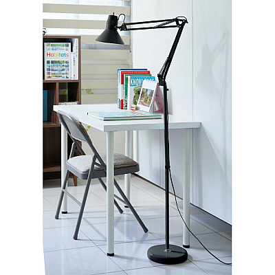 Bostitch Swing Arm Floor Lamp, Black (VLF100F)