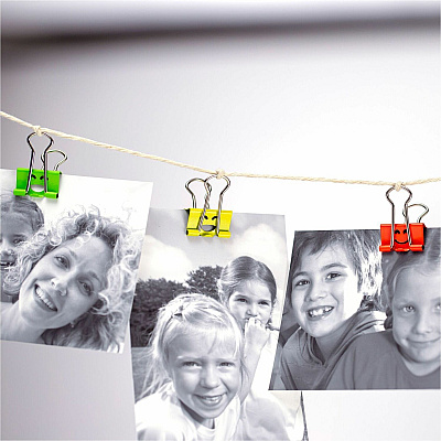 Officemate Smiling Faces Binder Clips, 42PC (OIC31090)