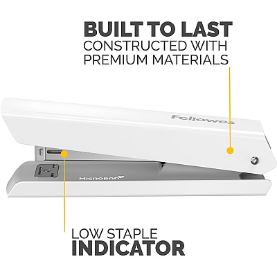 Fellowes LX820 - Classic Full Size Desktop Stapler - White (FEL5011401)