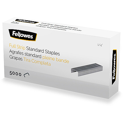 Fellowes ¼" Full Strip of Staples 5000pk (FEL5010801)