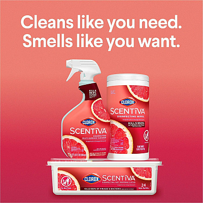Clorox Scentiva Wipes, Bleach Free Cleaning Wipes (CLO60036)
