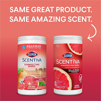 Clorox Scentiva Wipes, Bleach Free Cleaning Wipes (CLO60036)