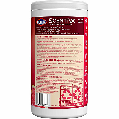 Clorox Scentiva Wipes, Bleach Free Cleaning Wipes (CLO60036)