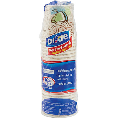 Dixie PerfecTouch 10 oz Insulated Paper Hot Coffee Cups by GP Pro (DXE5310DX)
