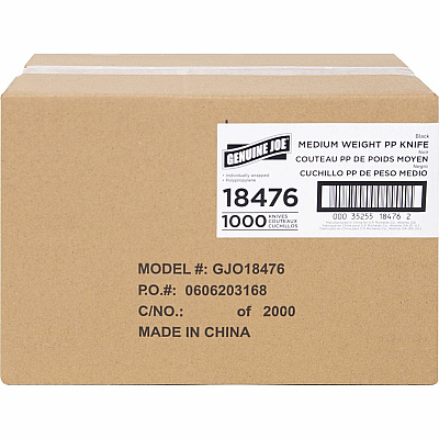 Genuine Joe Medium-weight Individually Wrapped Knives (GJO18476)