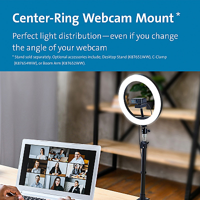 Kensington L1000 Bicolour Ring Light with Webcam Mount (KMW87653)