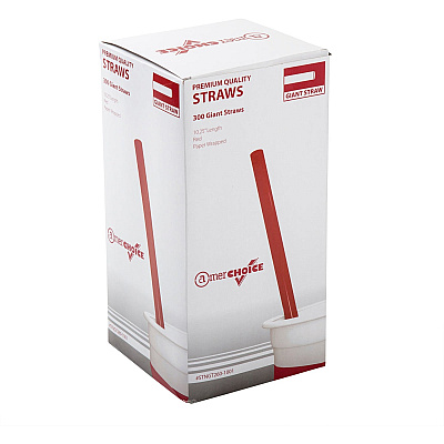 Banyan Giant Red Straws - Wrapped (EGS198200)