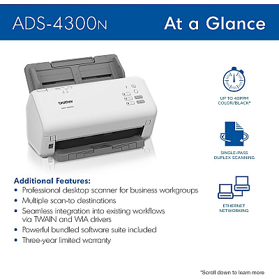 Brother Professional Desktop Scanner ADS-4300N
