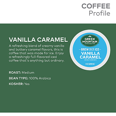 Green Mountain Coffee Roasters K-Cup Brew Over Ice Vanilla Caramel Coffee (GMT9028)