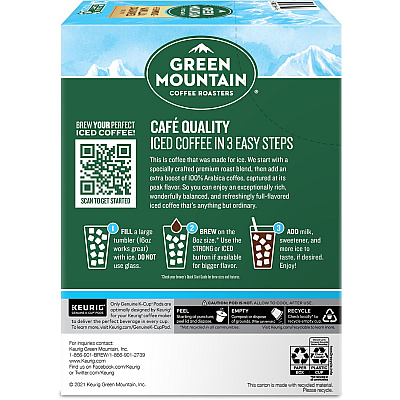 Green Mountain Coffee Roasters K-Cup Brew Over Ice Vanilla Caramel Coffee (GMT9028)