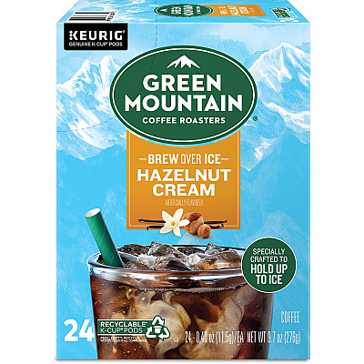 Green Mountain Coffee Roasters K-Cup Brew Over Ice Hazelnut Cream Coffee (GMT9029)