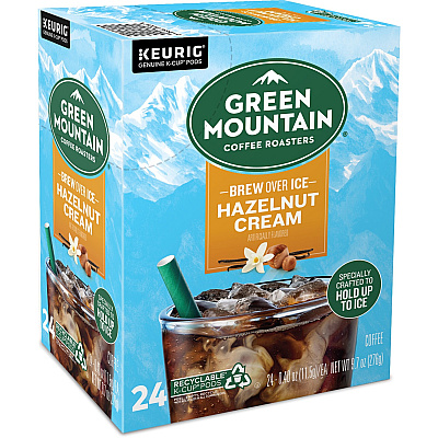 Green Mountain Coffee Roasters K-Cup Brew Over Ice Hazelnut Cream Coffee (GMT9029)