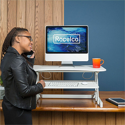 Rocelco ADR 32" Adjustable Desk Riser with EVR (RADRW)
