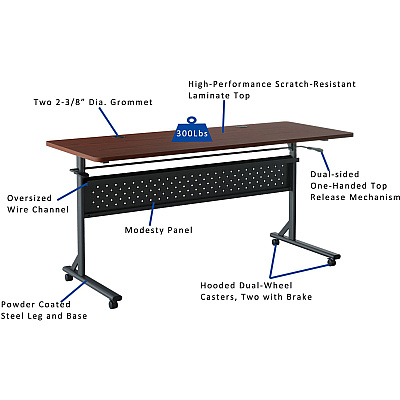 Lorell Shift 2.0 Flip and Nesting Mobile Table (LLR60760)