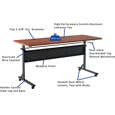 Lorell Shift 2.0 Flip and Nesting Mobile Table (LLR60762)
