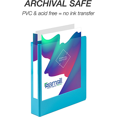 Samsill Durable 1.5 Inch Binder, Made in the USA, D Ring Customizable Clear View Binder, Fashion Assortment, 4 Pack, Each Holds 350 Page (SAMMP46459)