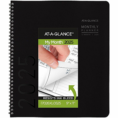 At-A-Glance Contemporary Lite Monthly Planner, Black, Large, 9" x 11" (7026XL05)