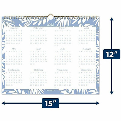Cambridge Basic 2025-2026 Monthly Desk Pad Calendar, Standard, 21 3/4" x 17" (CRM92020)