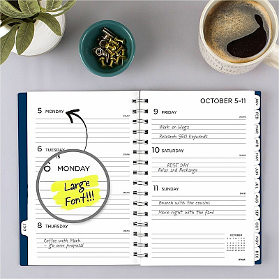 Cambridge 2026-2027 BIG PLANS Weekly Monthly Planner, Navy, Small, 5 1/2" x 8 1/2" (CRW43020)
