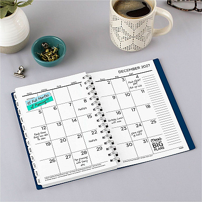 Cambridge 2026-2027 BIG PLANS Weekly Monthly Planner, Navy, Small, 5 1/2" x 8 1/2" (CRW43020)