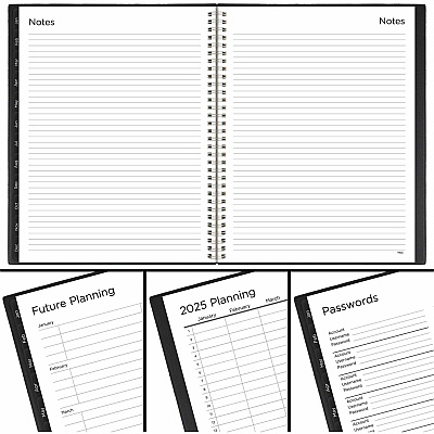 Mead Basic Weekly Monthly Planner, Black, Large, 8 1/2" x 11" (CRW62005)