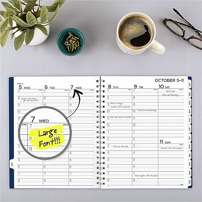 Mead 2026-2027 BIG PLANS Weekly Monthly Planner, Navy, Large, 8 1/2" x 11" (CRW63020)