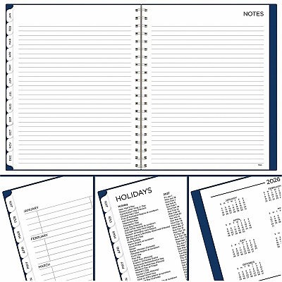 Mead 2026-2027 BIG PLANS Weekly Monthly Planner, Navy, Large, 8 1/2" x 11" (CRW63020)
