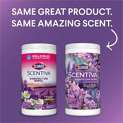 Clorox Scentiva Bleach-Free Disinfecting Wipes (CLO60040)
