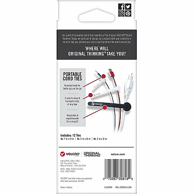 Velcro Portable Cord Ties (VEK30816)