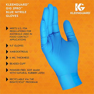 Kleenguard G10 Blue Nitrile Gloves (KCC54423CT)