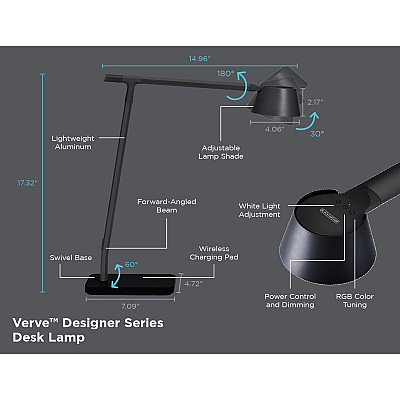 Bostitch Verve Adjustable LED Desk Lamp (BOS2200QISMBK)