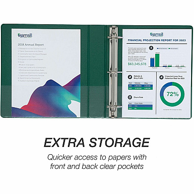 Samsill Durable 1.5 Inch Binder, Made in the USA, D Ring Customizable Clear View Binder, Basic Assortment, 4 Pack, Each Holds 350 Page (SAMMP46458)