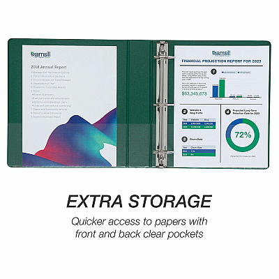 Samsill Durable 1.5 Inch Binder, Made in the USA, D Ring Customizable Clear View Binder, Basic Assortment, 4 Pack, Each Holds 350 Page (SAMMP46458)