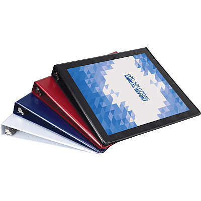 Samsill Durable 1 Inch Binder, Made in The USA, D Ring Binder, Customizable Clear View Cover, Basic Assortment, 4 Pack, Each Holds 225 Pages (SAMMP46409)