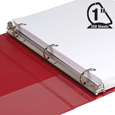 Samsill Durable 1 Inch Binder, Made in The USA, D Ring Binder, Customizable Clear View Cover, Basic Assortment, 4 Pack, Each Holds 225 Pages (SAMMP46409)