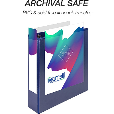 Samsill Durable 2 Inch Binder, Made in the USA, D Ring Customizable Clear View Binder, Basic Assortment, 4 Pack, Each Holds 475 Pages (SAMMP46468)